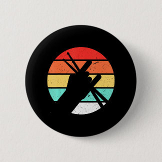 ドラマー男性パーカッション愛好家ドラムキット 缶バッジ