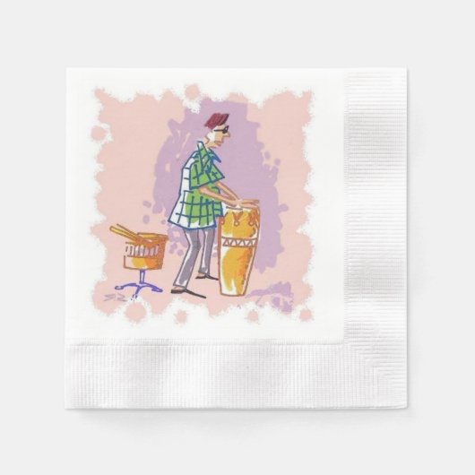ドラマー私が作った紙カクテルナプキン 縁ありカクテルナプキン (正面)