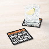 ドラマー私は物事を作ろうとするおもしろい諺ドラマー スクエアペーパーコースター (インサイチュ)