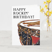 ドラマー誕生日スナーレドラムスティックロックミュージック カード (黄色い花)