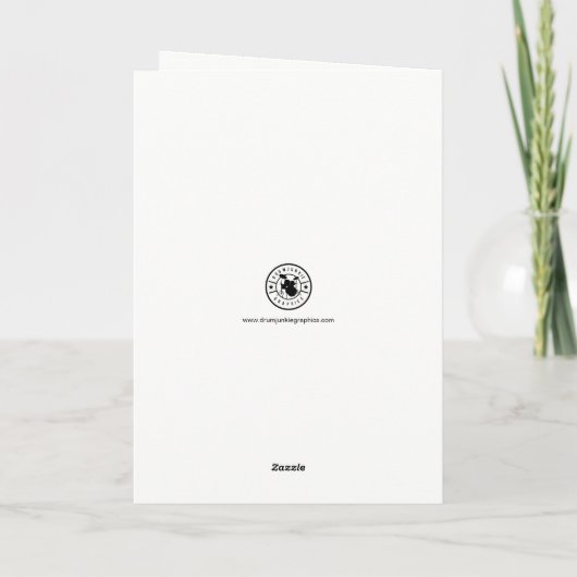 ドラマー誕生日ドラムロックスターミュージシャンドラムC カード (裏面)