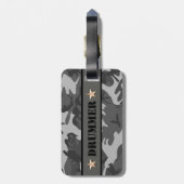 ドラマー迷彩柄プリントスネアドラム太鼓パーカッション ラゲッジタグ (裏面縦)