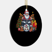 ドラマー遊サンタのドラムクリスマスドラミングさん セラミックオーナメント (右)