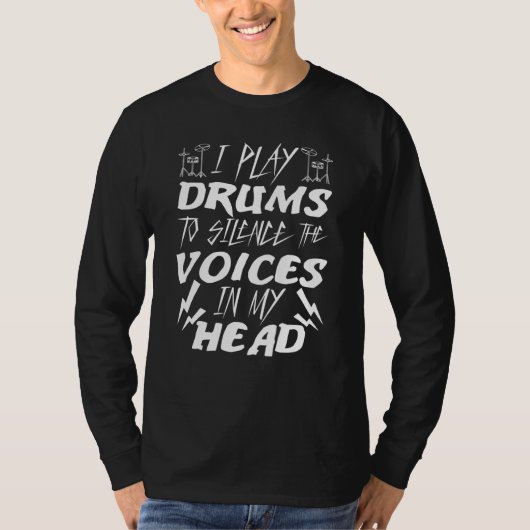 ドラマー遊私は私の声を沈黙させるためにドラム Tシャツ (正面)