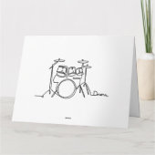 ドラマー音楽デザインワンラインドラム カード (裏面)