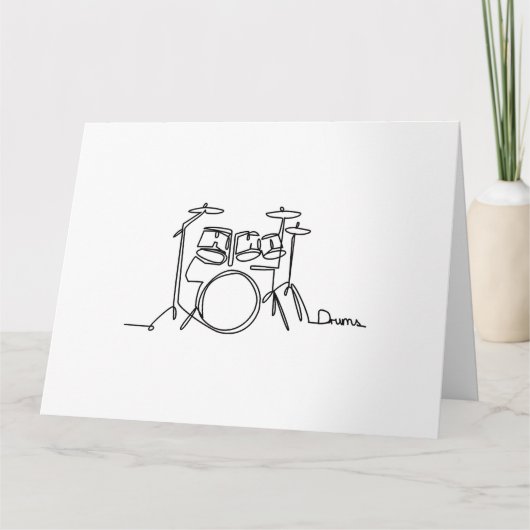 ドラマー音楽デザインワンラインドラム カード (正面)