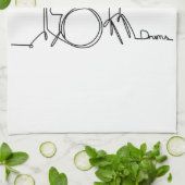 ドラマー音楽デザインワンラインドラム キッチンタオル (折り畳み)