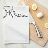 ドラマー音楽デザインワンラインドラム キッチンタオル (四つ折り)