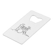 ドラマー音楽デザインワンラインドラム クレジットカード栓抜き (正面アングル)