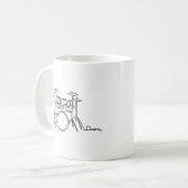 ドラマー音楽デザインワンラインドラム コーヒーマグカップ (正面左)