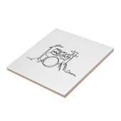 ドラマー音楽デザインワンラインドラム タイル (側面)