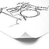 ドラマー音楽デザインワンラインドラム フォトプリント            (角)