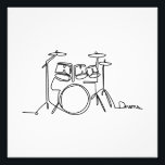 ドラマー音楽デザインワンラインドラム フォトプリント          <br><div class="desc">ドラマー音楽デザインワンラインドラム</div>