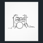 ドラマー音楽デザインワンラインドラム フォトプリント          <br><div class="desc">ドラマー音楽デザインワンラインドラム</div>