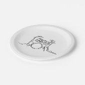 ドラマー音楽デザインワンラインドラム ペーパープレート (アングル)