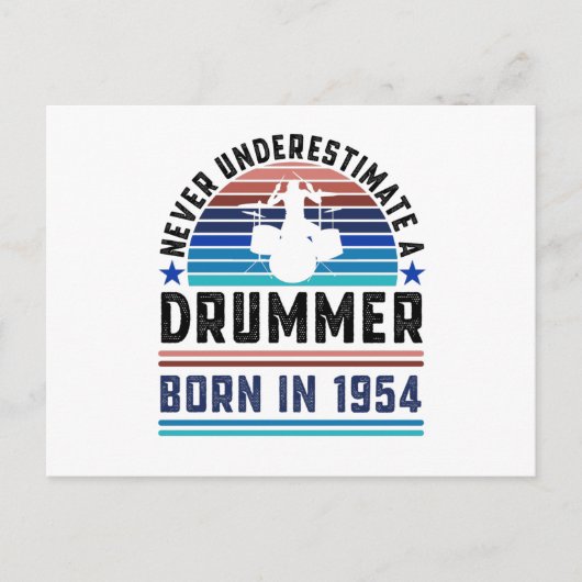 ドラマー1954 70生まれth誕生日ドラミングギフトパパ ポストカード (正面)