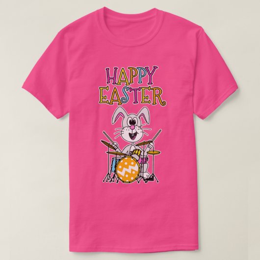 ドラマー・イースター遊・バニーのドラム Tシャツ (デザイン正面)