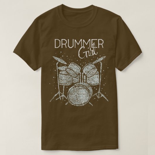 ドラマー・ガール・ドラマー・ドラマー Tシャツ (デザイン正面)