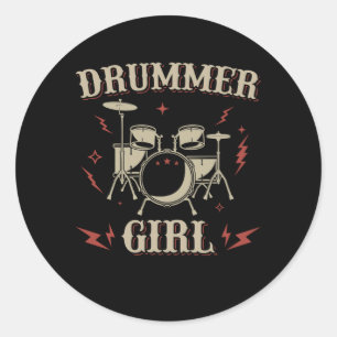 ドラマー・ガール ドラムドラム ラウンドシール