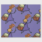 ドラマー・ガール ラッピングペーパー (フラット)