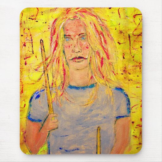 ドラマー・ガール・ロック マウスパッド (正面)