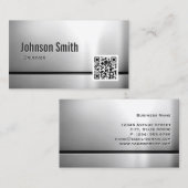 ドラマー – ステンレス鋼QRコード 名刺 (正面/裏面)