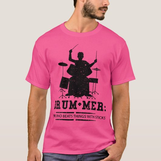 ドラマー・ドラマー定義 – ドラムことわざ Tシャツ (正面)