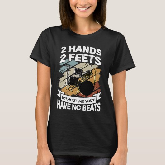 ドラマー・ドラマー音楽ドラム楽器メンズ Tシャツ (正面)