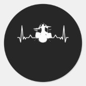 ドラマー・ドラミングのハートビートギフトおもしろいギフト ラウンドシール (正面)