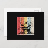 ドラマー・ドラムレトロ ポストカード (正面/裏面)