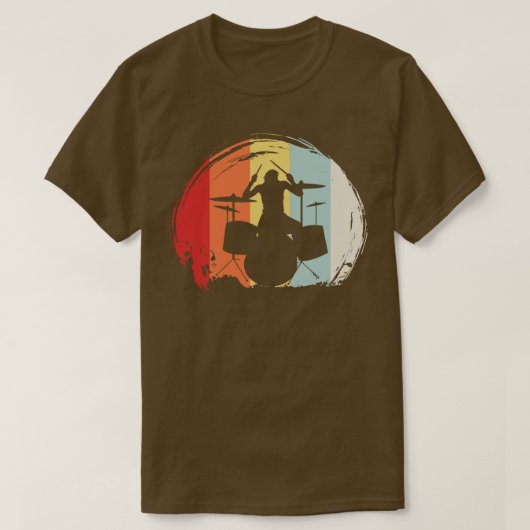 ドラマー・ドラムレトロ Tシャツ (デザイン正面)