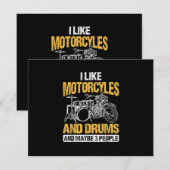ドラマー ドラム演奏 バイクとドラムが好き 出欠カード (正面/裏面)
