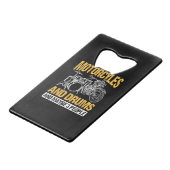 ドラマー・ドラム私はバイクとドラムが好き クレジットカード栓抜き (正面アングル)