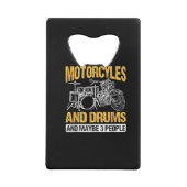 ドラマー・ドラム私はバイクとドラムが好き クレジットカード栓抜き (裏面)