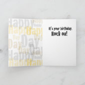 ドラマー、ハッピーバースデー カード (内部)