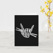 ドラマー ハロウィン スケルトン ハンド ロック アンド ロール ドラム カード (黄色い花)