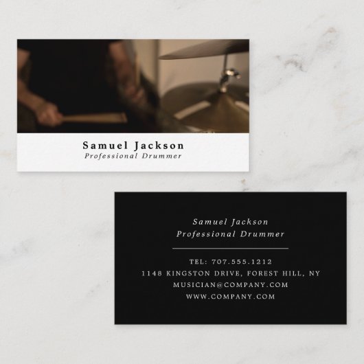ドラマー、プロフェッショナルミュージシャン 名刺 (正面/裏面)