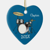 ドラマー・ボーイズパーソナライズされた・クリスマスフォトオーナメント セラミックオーナメント (右)