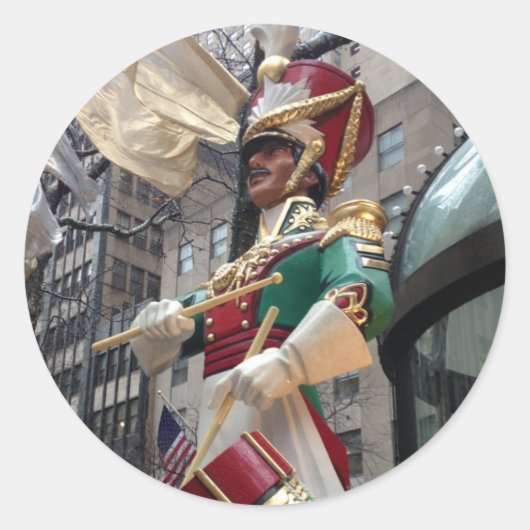 ドラマー・ボーイ・ニューヨーク市クリスマスデコレーション ラウンドシール (正面)