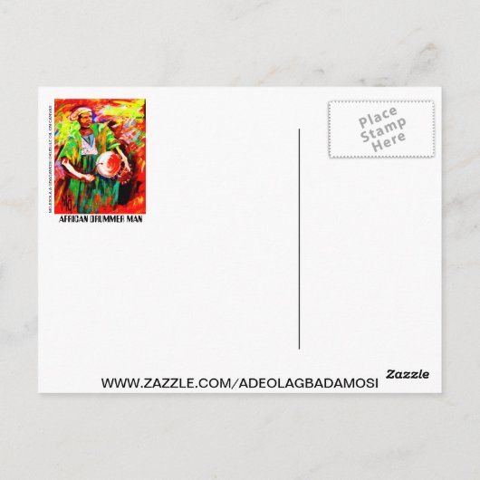 ドラマー・マン2、アフリカビートへの踊り ポストカード (裏面)