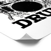 ドラマー |ミュージカル楽器ドラムギフト ポスター (角)