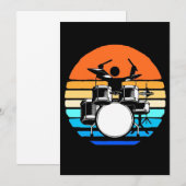 ドラマー レトロ ビンテージ 招待状 (正面/裏面)