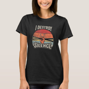 ドラマー レトロ ミュージシャン パーカッション 私は沈黙を破壊する Tシャツ