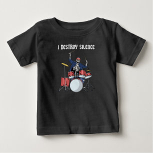 ドラマー・ロック・バンド・ドラムスイ・デトロイ・サイレンス ベビーTシャツ