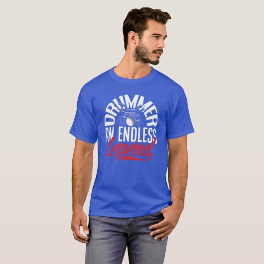 ドラマー 無限の伝説 面白いドラマー ギフト フレン Tシャツ (正面フル)