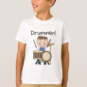 ドラマー – 男性Tシャツとギフト Tシャツ (正面)