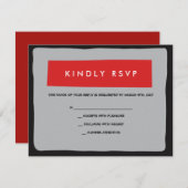 ドラマー Bar Mitzvah 返信カード 招待状 (正面/裏面)