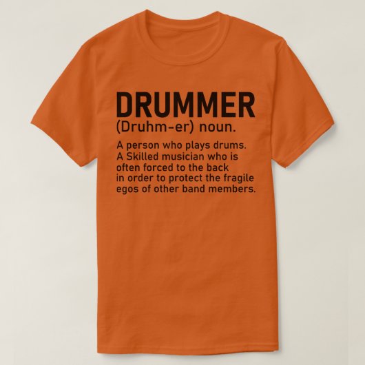 ドラマーGifをド遊ランおもしろいグする人 Tシャツ (デザイン正面)