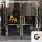 ドラマ・クイーン・コメディと悲劇金ゴールド劇場の仮面 ウィンドウサイン (オフィスドア)