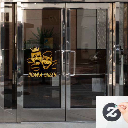 ドラマ・クイーン・コメディと悲劇金ゴールド劇場の仮面 ウィンドウサイン (オフィスドア)